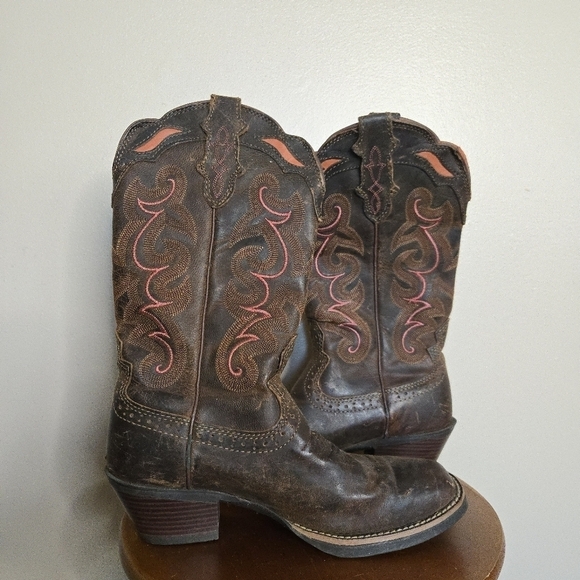 Justin Women's Boots: SVL7319 Sevana Coffee Brown - Picture 4 of 11